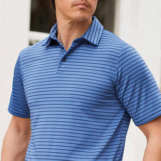 Men's blue striped polo shirts
