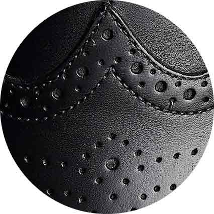 Black Leather Brogue Derby Shoes