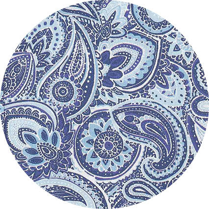 Blue Cotton Paisley Print Classic Fit Winchester Formal Shirt - Double Cuff