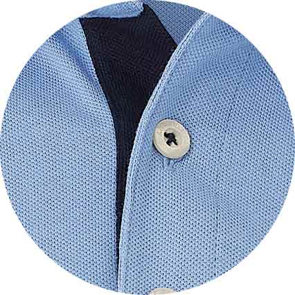 Blue Cotton Pique Short Sleeve Polo Shirt