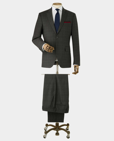Grey Prince of Wales Check Wool Blend Tailored Suit