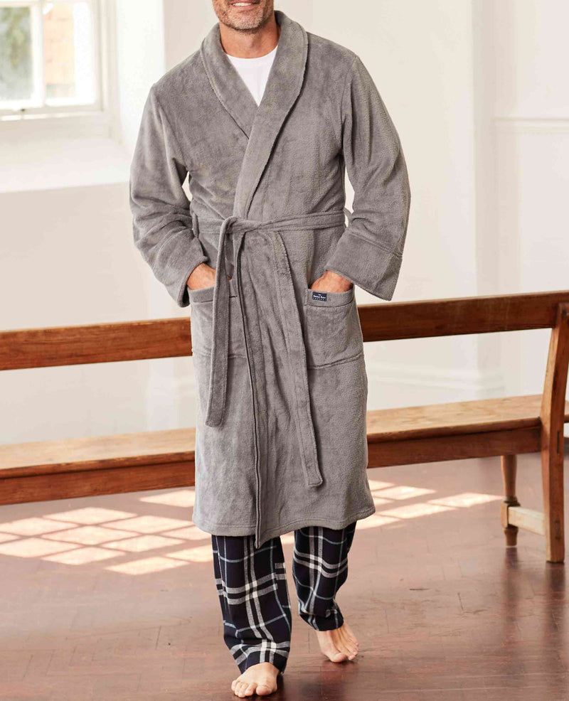 Men's Dark Grey Supersoft Dressing Gown