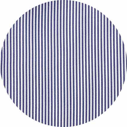 Navy Cotton Twill Classic Fit Striped Formal Shirt - Single Cuff