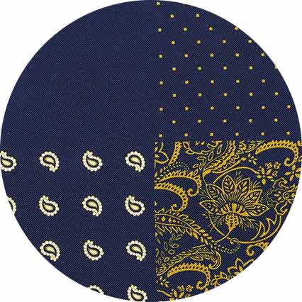 Navy Gold 4 in 1 Silk Pocket Square