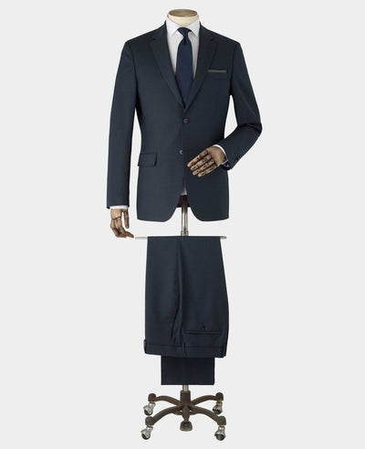 Navy Wool Blend Tailored Suit