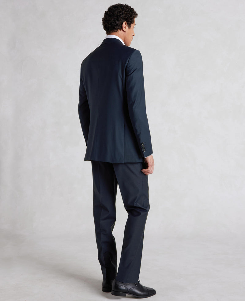 Navy Wool-Blend Tailored Suit