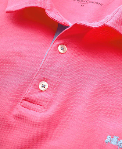 Pink Cotton Pique Short Sleeve Polo Shirt