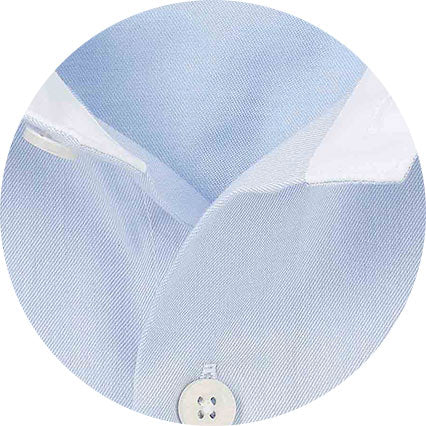 Sky Blue Two-Ply Cotton Slim Fit Gold Label Formal Shirt - Single Cuff