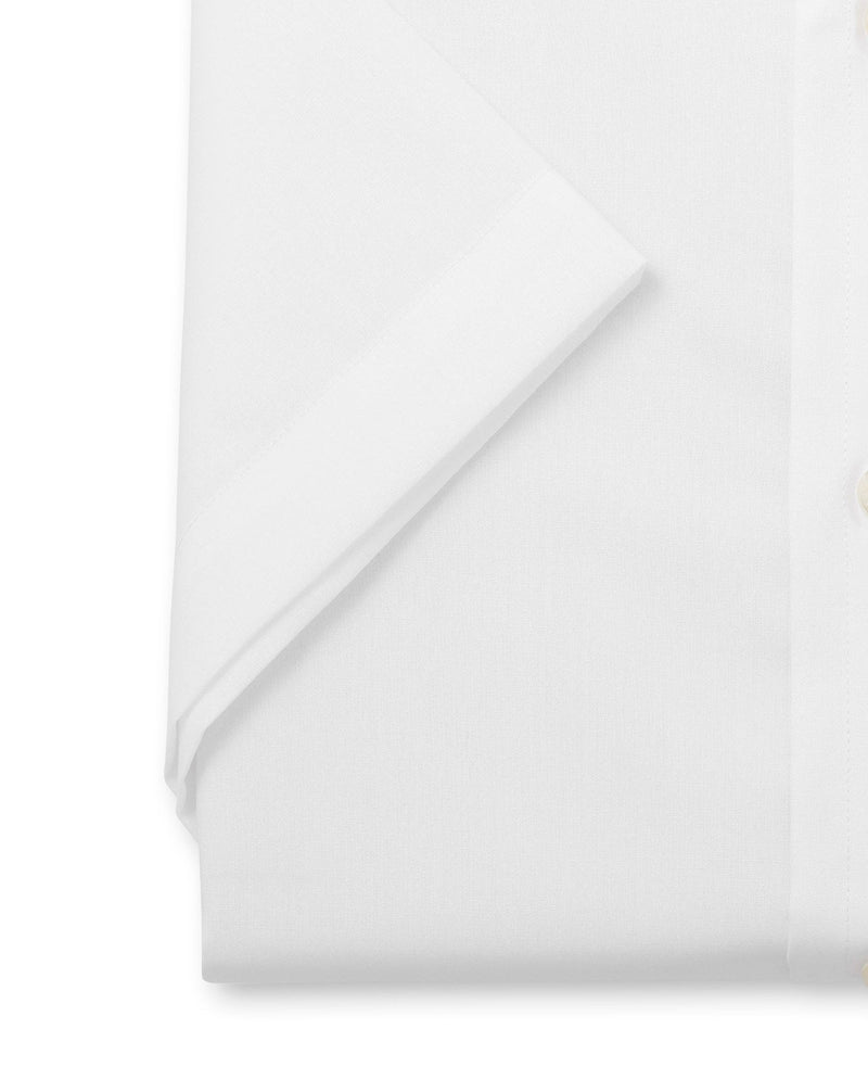 White Poplin Classic Fit Short Sleeve Formal Shirt