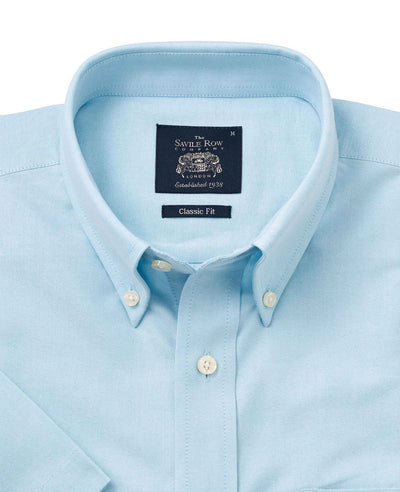 Turquoise Button-Down Short Sleeve Oxford Shirt [RTC]