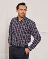 Navy White Burgundy Check Button-Down Shirt [RTC]