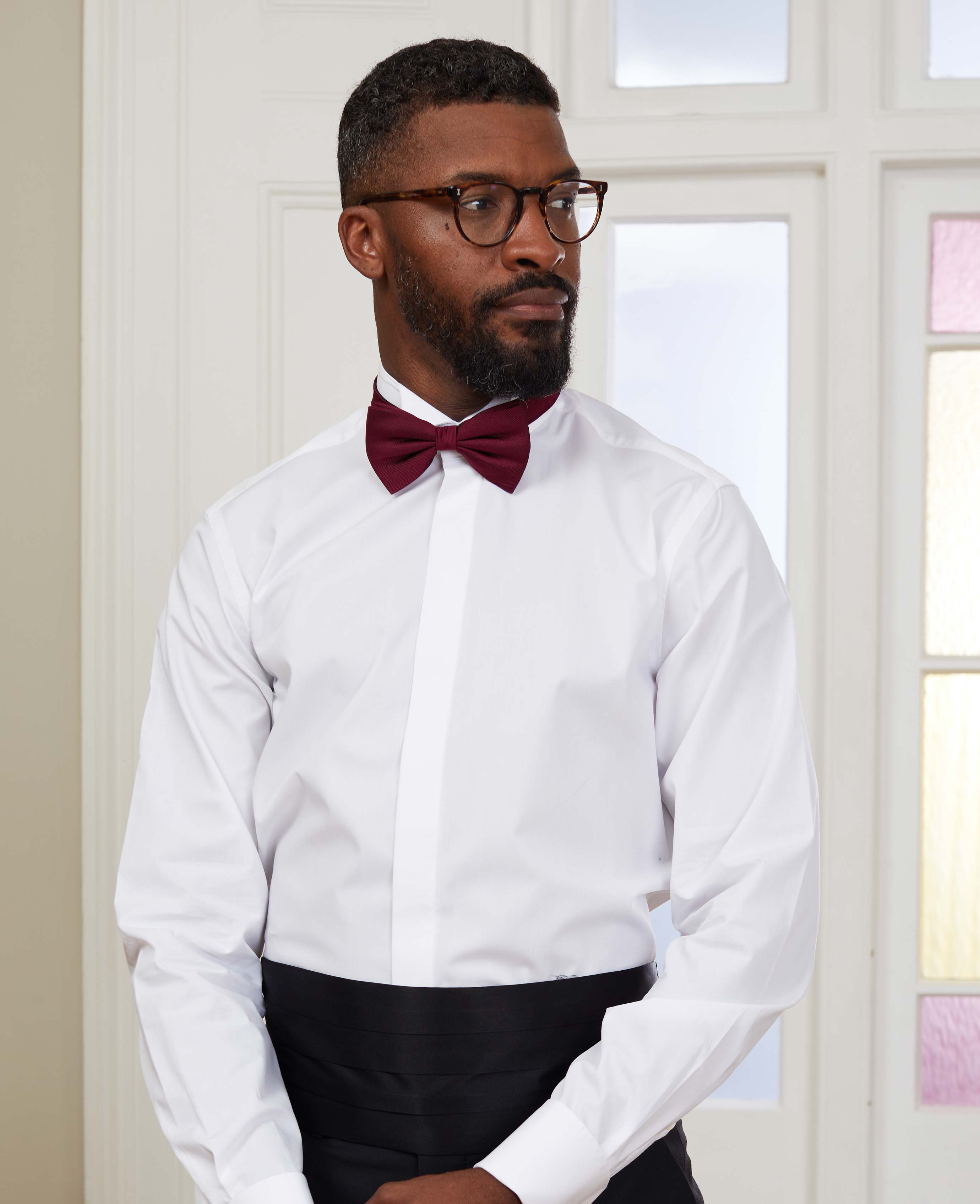 Formal shirt with bow tie on sale