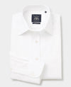 White Micro Dobby Classic Fit Non-Iron Formal Shirt - Single Cuff