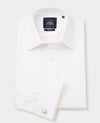 White Fine Twill Slim Fit Non-Iron Formal Shirt - Double Cuff