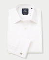 White Poplin Slim Fit Non-Iron Shirt - Double Cuff