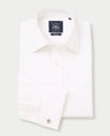 White Panama Slim Fit Non-Iron Shirt - Double Cuff