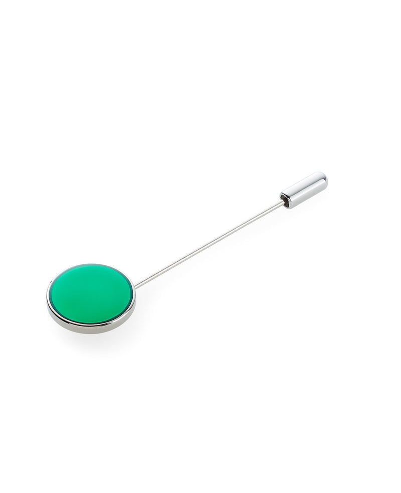 Men's Green Round Lapel Pin