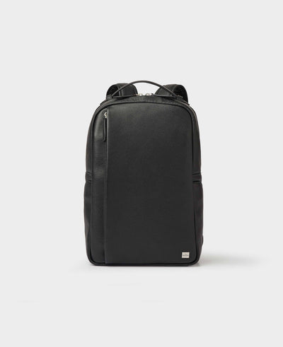 Black Leather Small Backpack