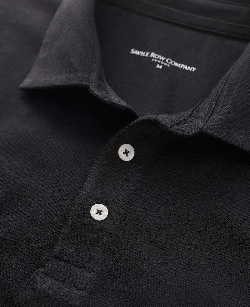 Black Long Sleeve Polo Shirt