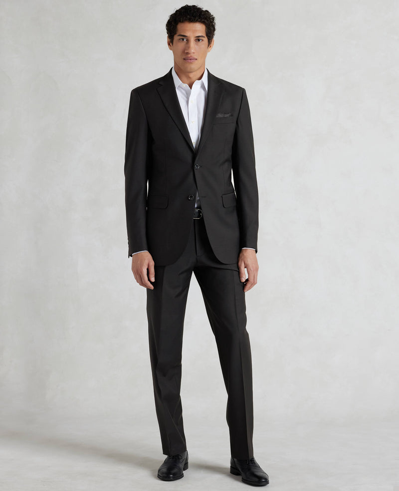 Black Wool-Blend Tailored Suit