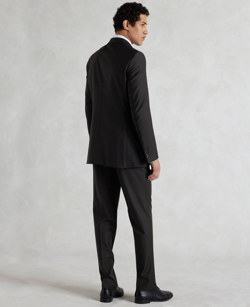 Black Wool-Blend Tailored Suit