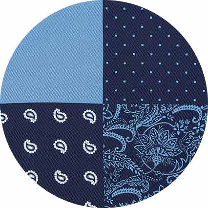 Blue 4 in 1 Silk Pocket Square