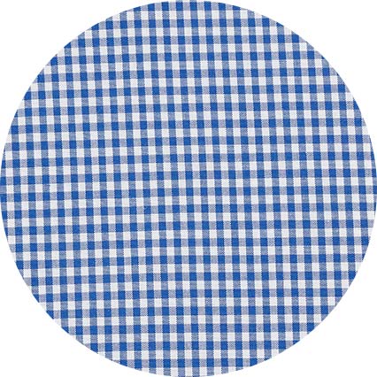 Blue Poplin Slim Fit Gingham Formal Shirt - Single Cuff