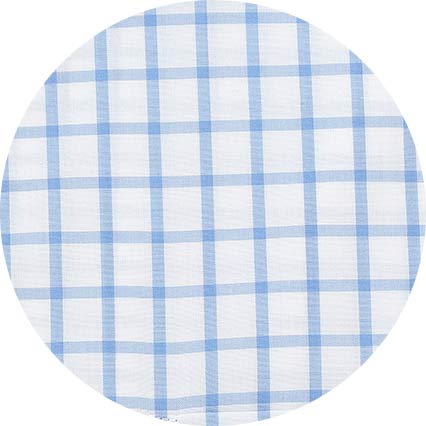 Blue White Check Classic Fit Shirt - Single Cuff