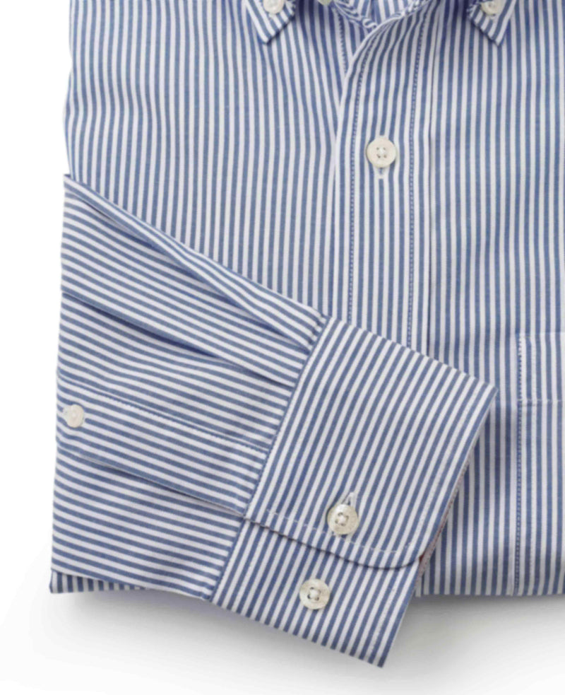 Blue White Stripe Classic Fit Button-Down Shirt