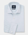 Blue White Stripe Cotton Slim Fit Formal shirt - Double Cuff