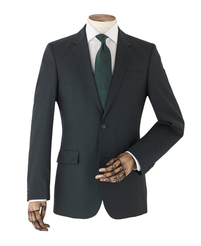 Men's Bottle Green Wool-Blend Textured Jacket