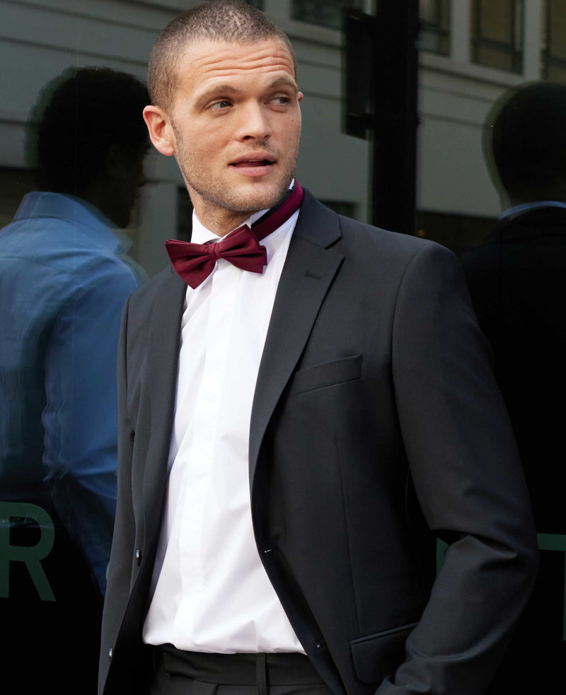 Burgundy Pre-Tied Silk Bow Tie