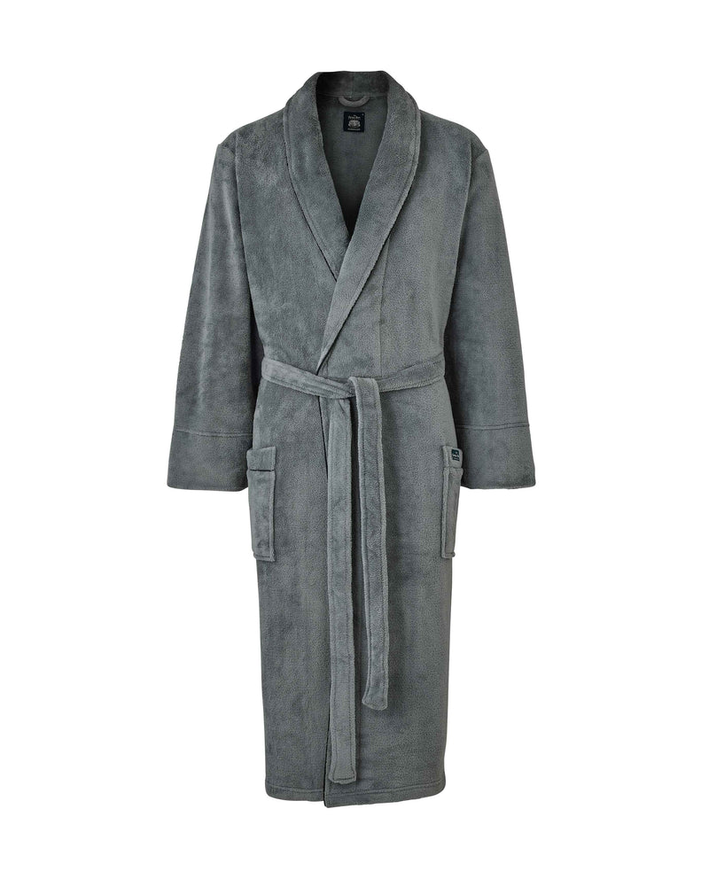 Dark Grey Fleece Supersoft Dressing Gown  - MDG939DGY