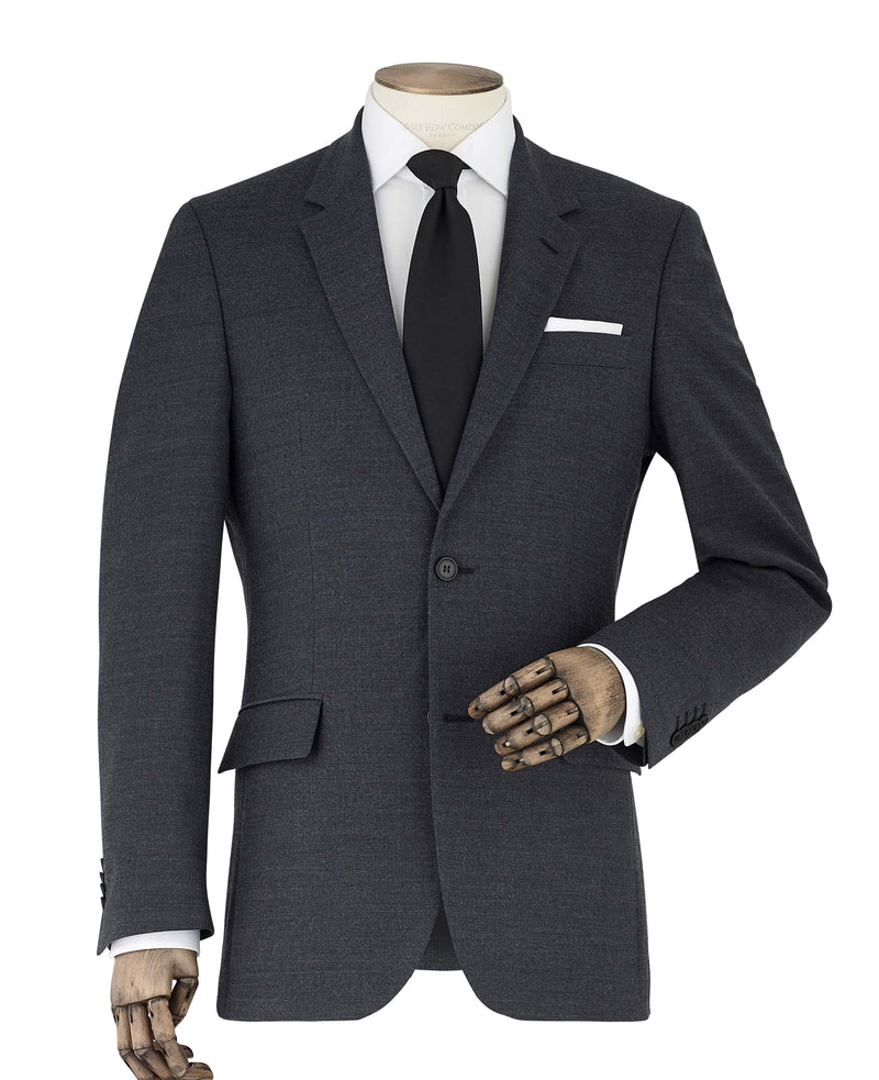 Men's Dark Grey Wool-Blend Tailored Fit Suit Jacket