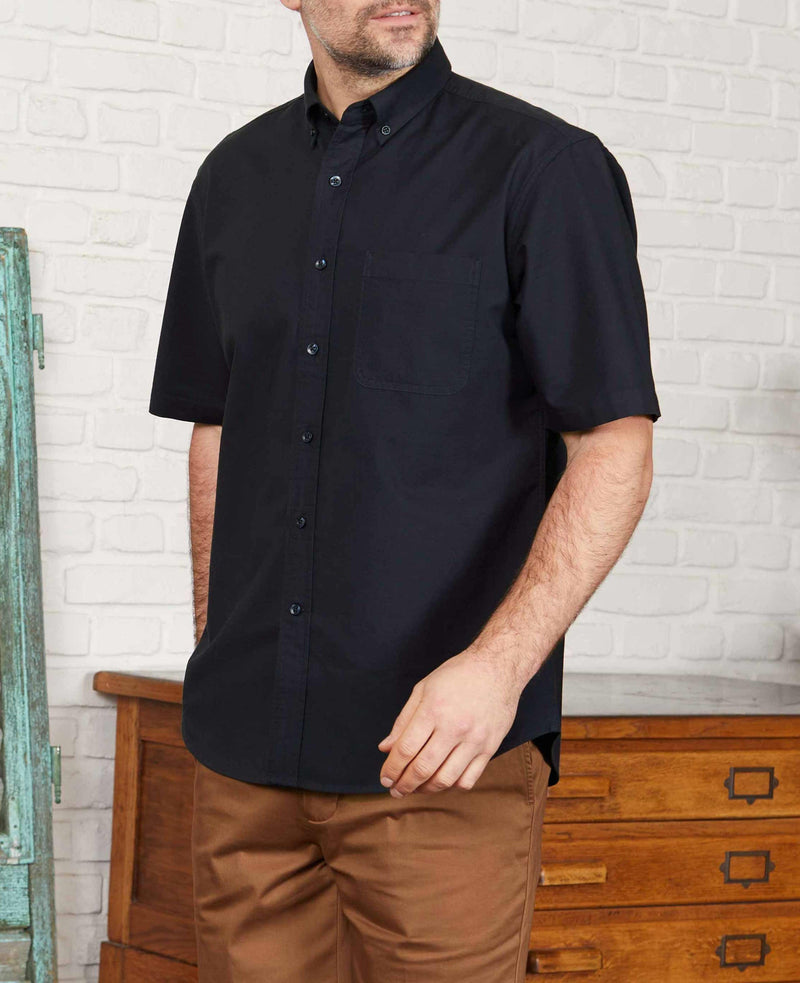 Dark Navy Classic Fit Short Sleeve Oxford Shirt