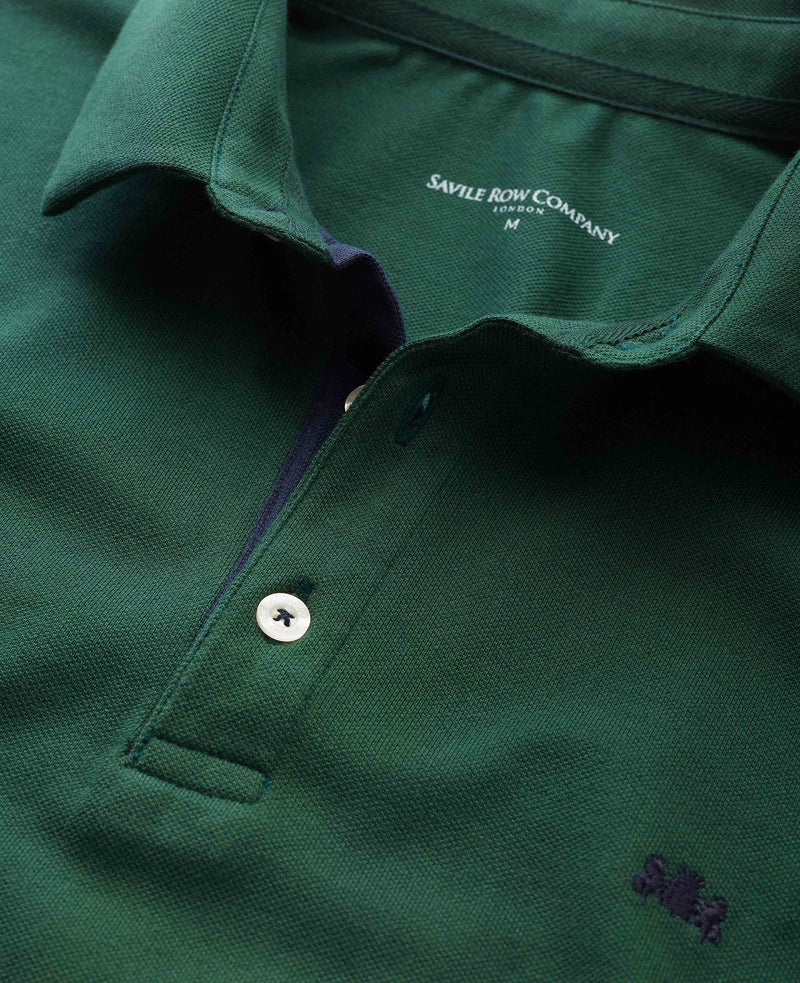 Dark Green Long Sleeve Polo Shirt