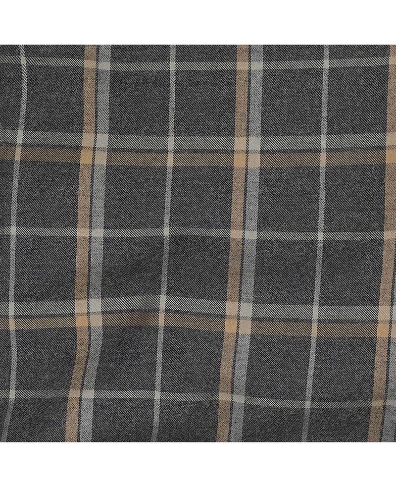 Grey Tan Check Brushed Cotton Lounge Pants