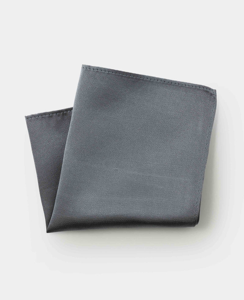 Grey Twill Silk Pocket Square