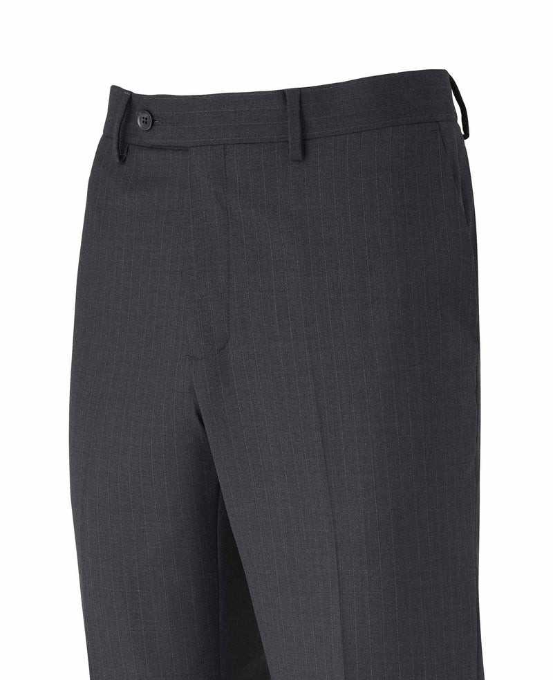 Grey Wool Blend Chalk Stripe Suit Trousers