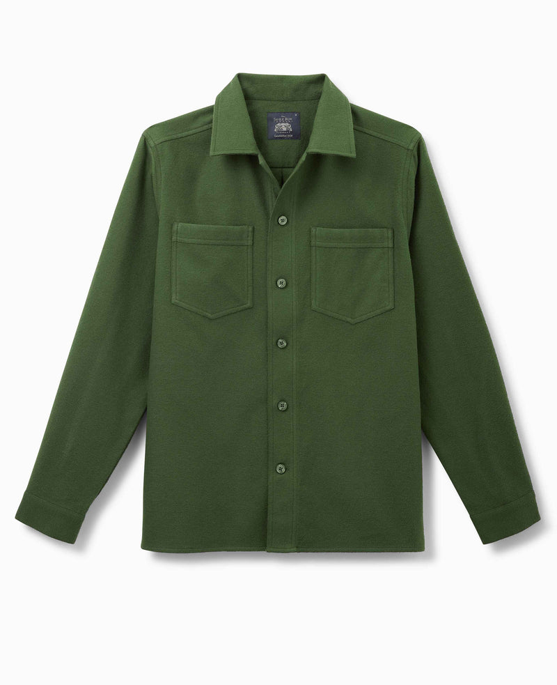 Khaki Brushed Cotton Overshirt   - 1404KHA