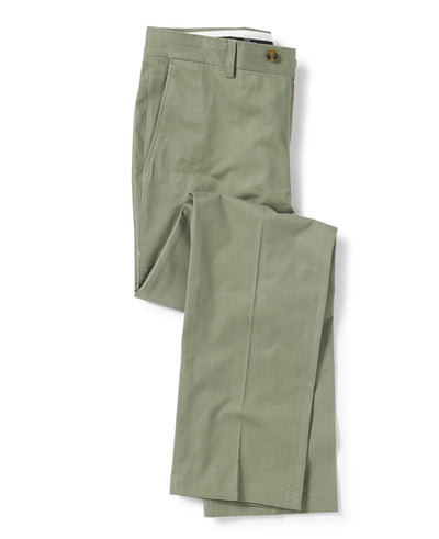 Khaki Flat Front Slim Fit Chinos Folded Shot