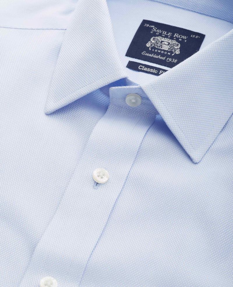 Light Blue Cotton Classic Fit Non-Iron Shirt - Double Cuff