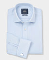 Light Blue Cotton Twill Slim Fit Non-Iron Shirt - Double Cuff