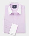 Lilac Cotton Fine Check Classic Fit Winchester Formal Shirt - Double Cuff