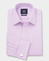 Lilac Cotton Herringbone Classic Fit Formal Shirt - Double Cuff