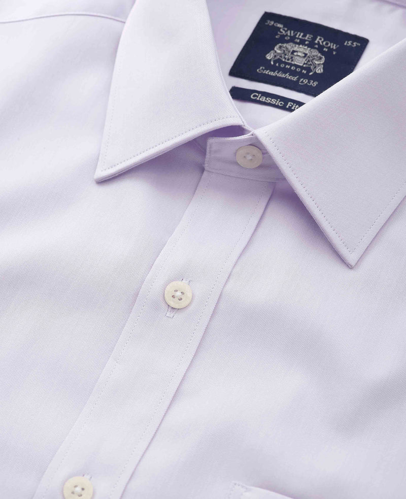 Lilac Cotton Twill Classic Fit Formal Shirt - Double Cuff