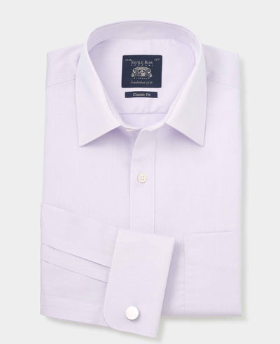 Lilac Cotton Twill Classic Fit Formal Shirt - Double Cuff