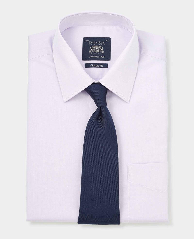 Lilac Cotton Twill Classic Fit Formal Shirt - Double Cuff