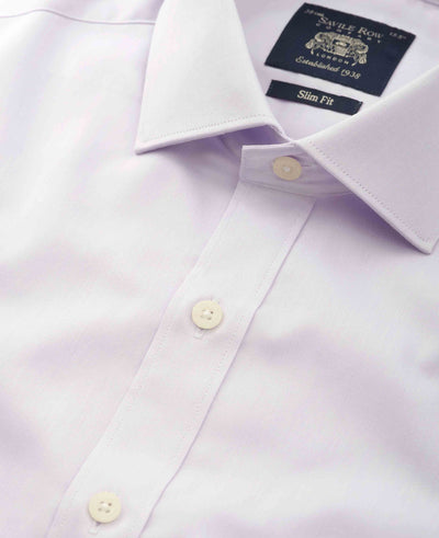 Lilac Cotton Twill Slim Fit Formal Shirt - Single Cuff