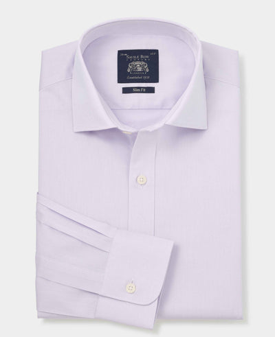 Lilac Cotton Twill Slim Fit Formal Shirt - Single Cuff